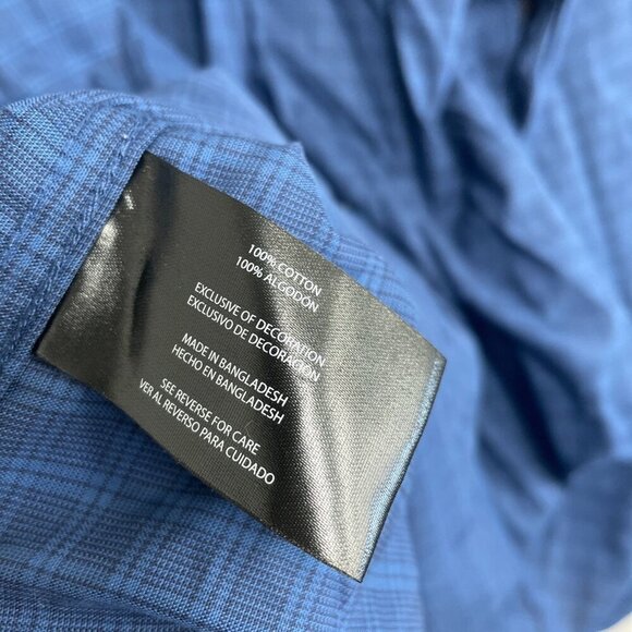 NEW Banana Republic Men's XXL Blue Button down Dress Shirt Plaid - Picture 8 of 8